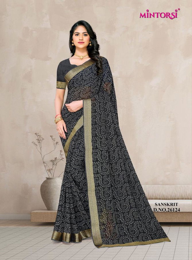 Mintorsi Sanskrit Hits Wholesale Daily Wear Georgette Sarees